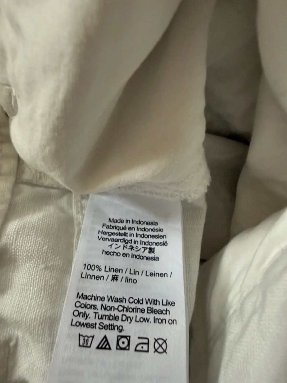 Madewell White Wide-Leg Linen Pants - Picture 4 of 4